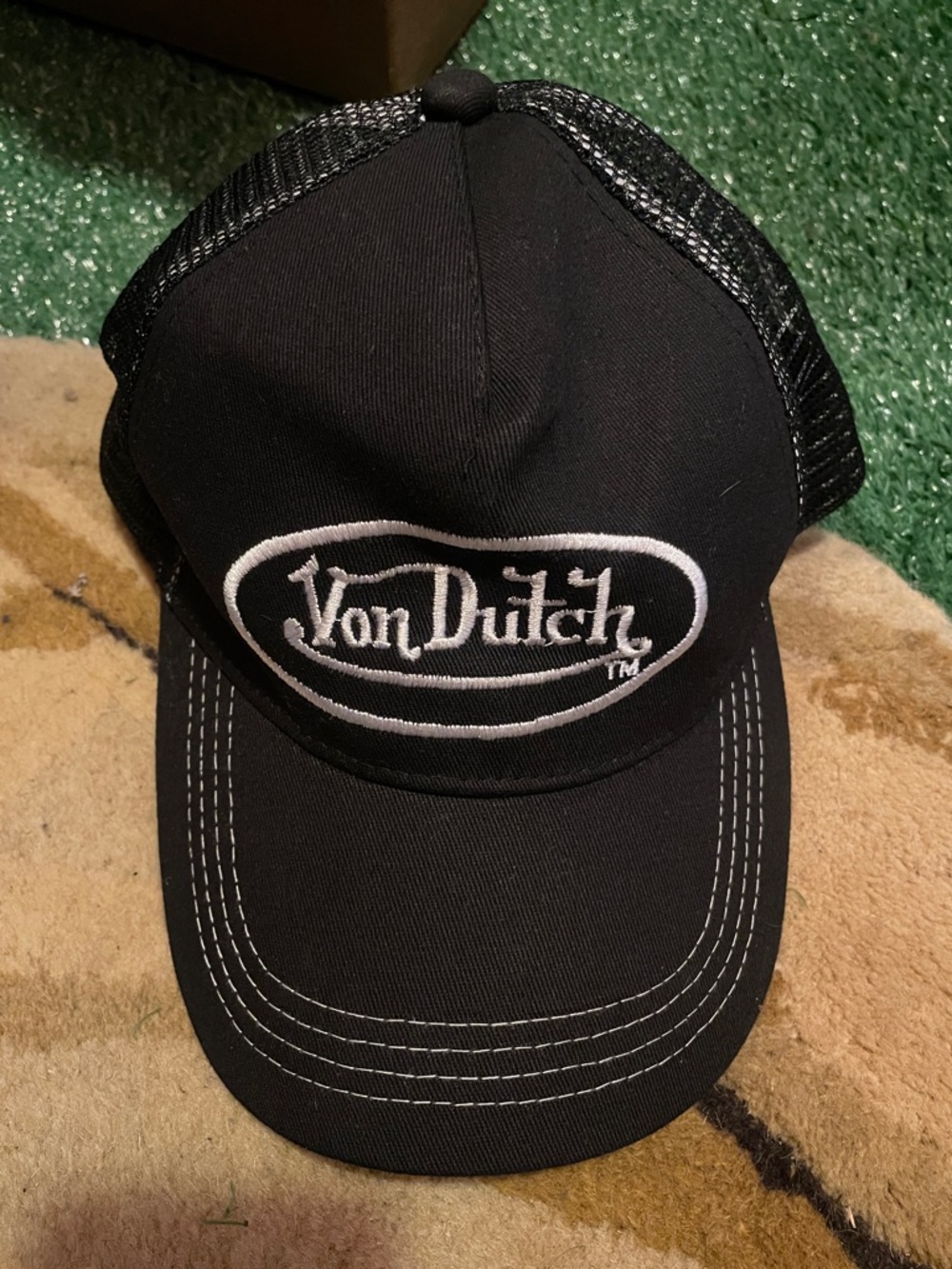 Von Dutch Black Cap with White Embroidered Logo